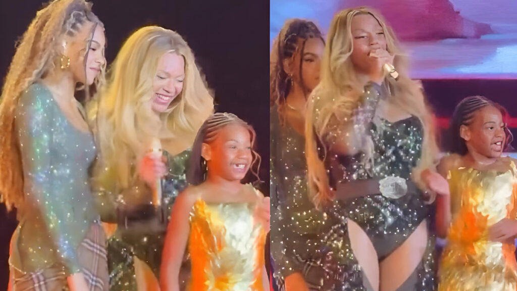 Blue Ivy and Rumi Join Beyonce on stage_pic courtesy X
