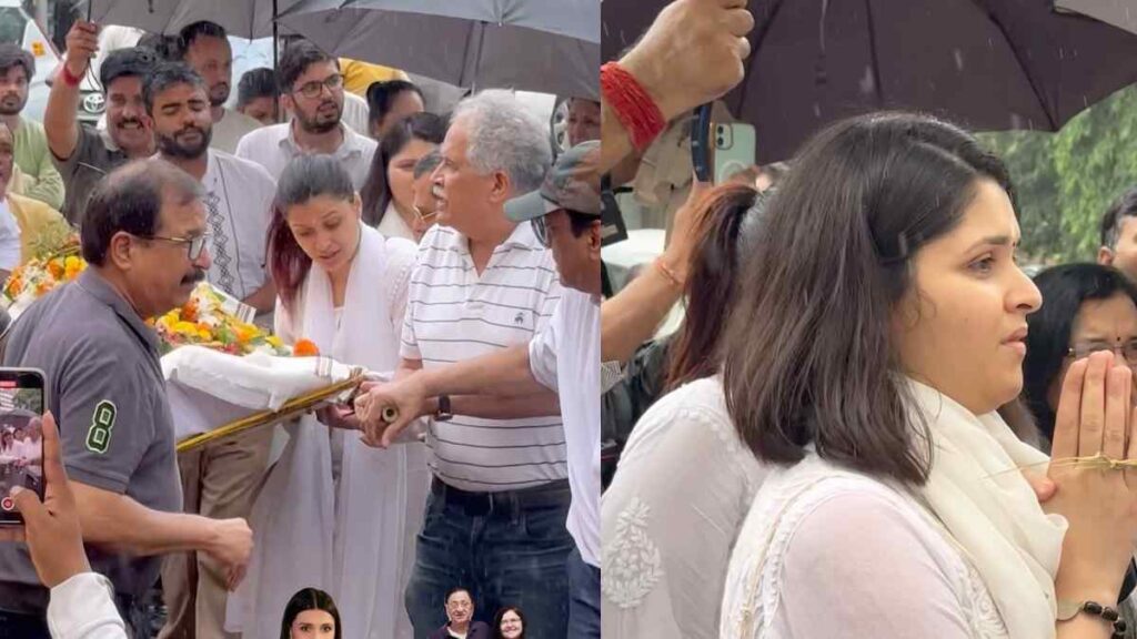 Mannara Chopra Cradles Father's Remains as Sister Breaks Down in Tears-A Heartbreaking Goodbye!